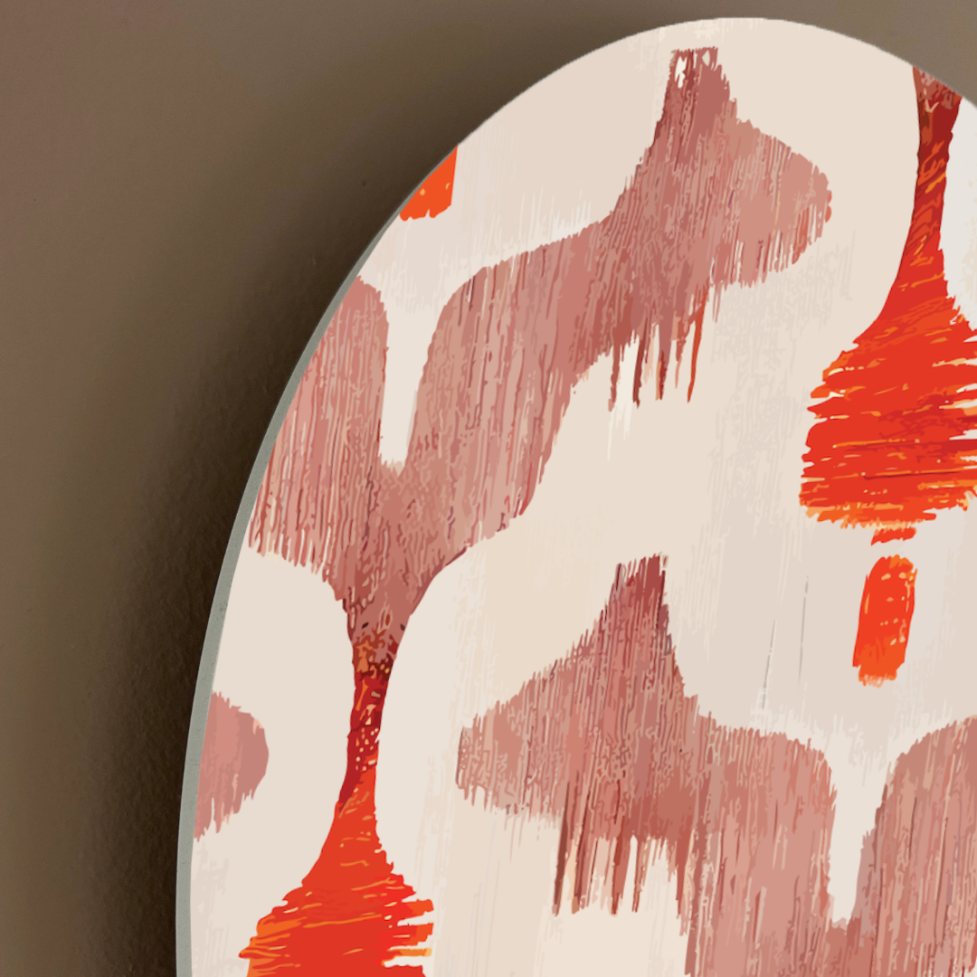Modern Boho Arch Wall Art | Abstract Ikat-Inspired Pattern in Warm Earth Tones