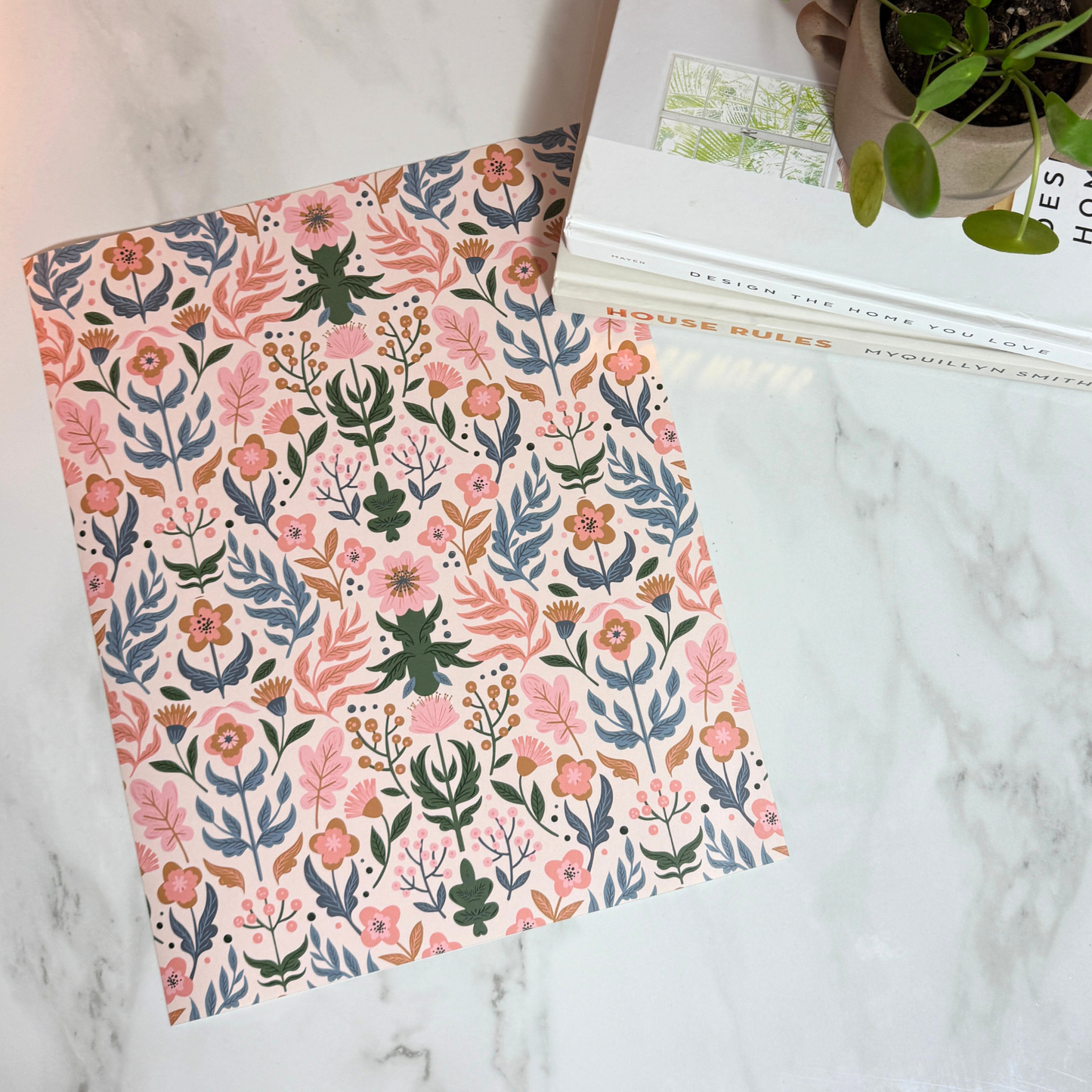 Whimsical Garden Art Print | 8x10 | 11x14 | Bold Floral Wall Art in Pink + Green