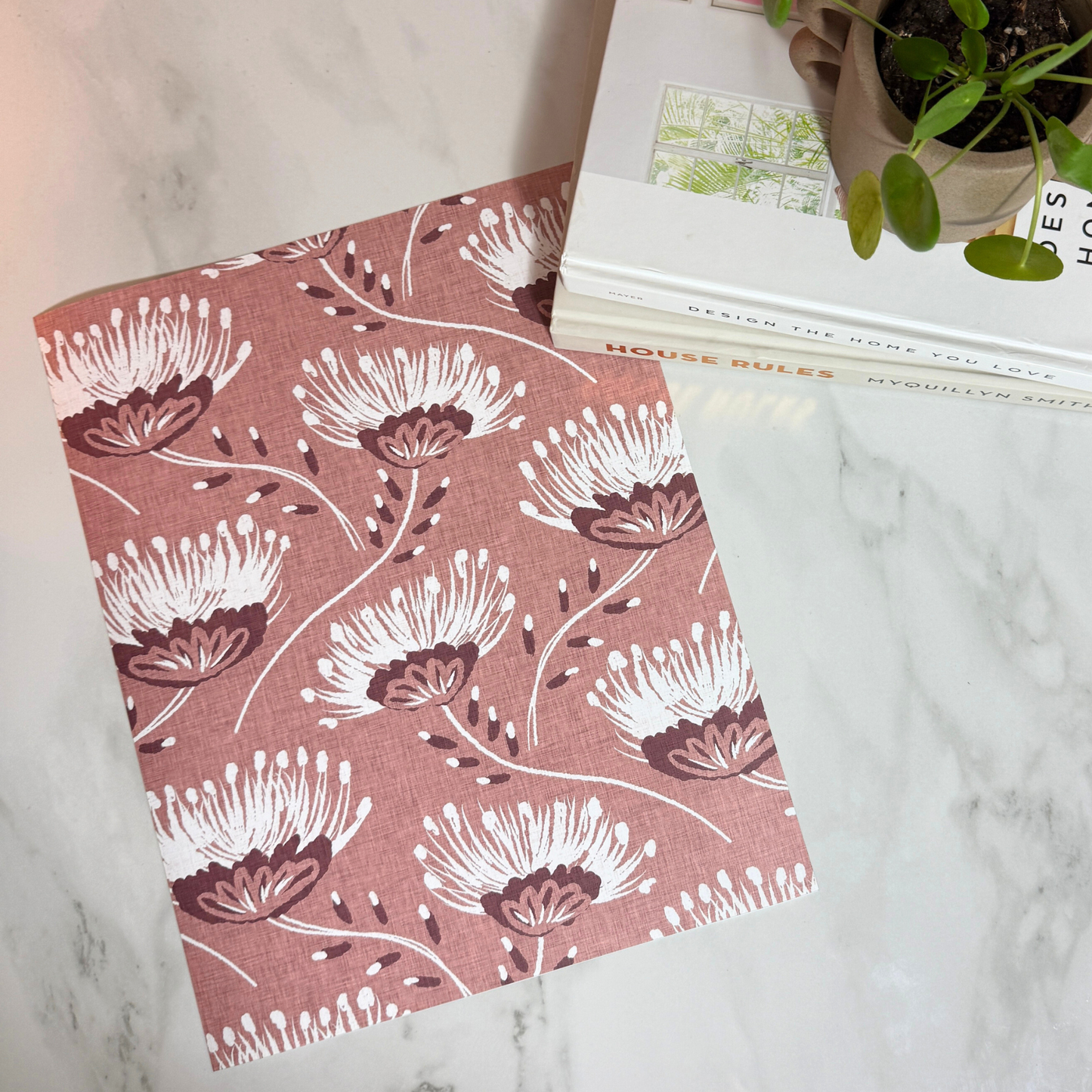 Dusty Rose Thistle Bloom | 8x10 | 11x14 | Modern Floral Art Print