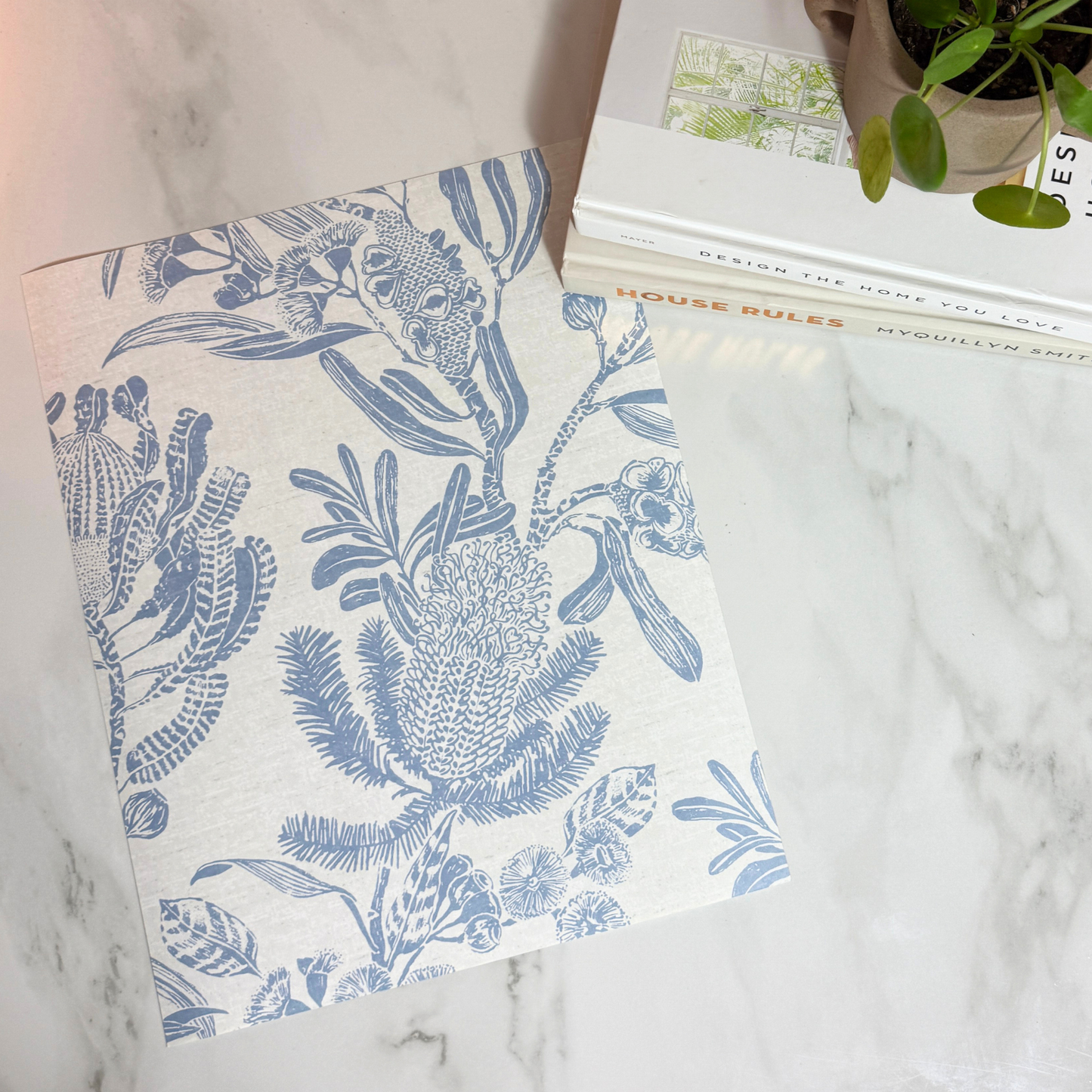 Botanical Sketch Art Print | 8x10 | 11x14 | Vintage-Inspired Wall Art in Blue