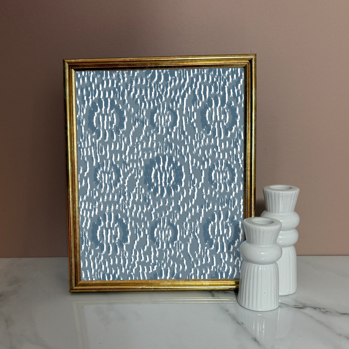 Indigo Ikat Art Print | 8x10 | 11x14 | Bold Modern Wall Art in Blue