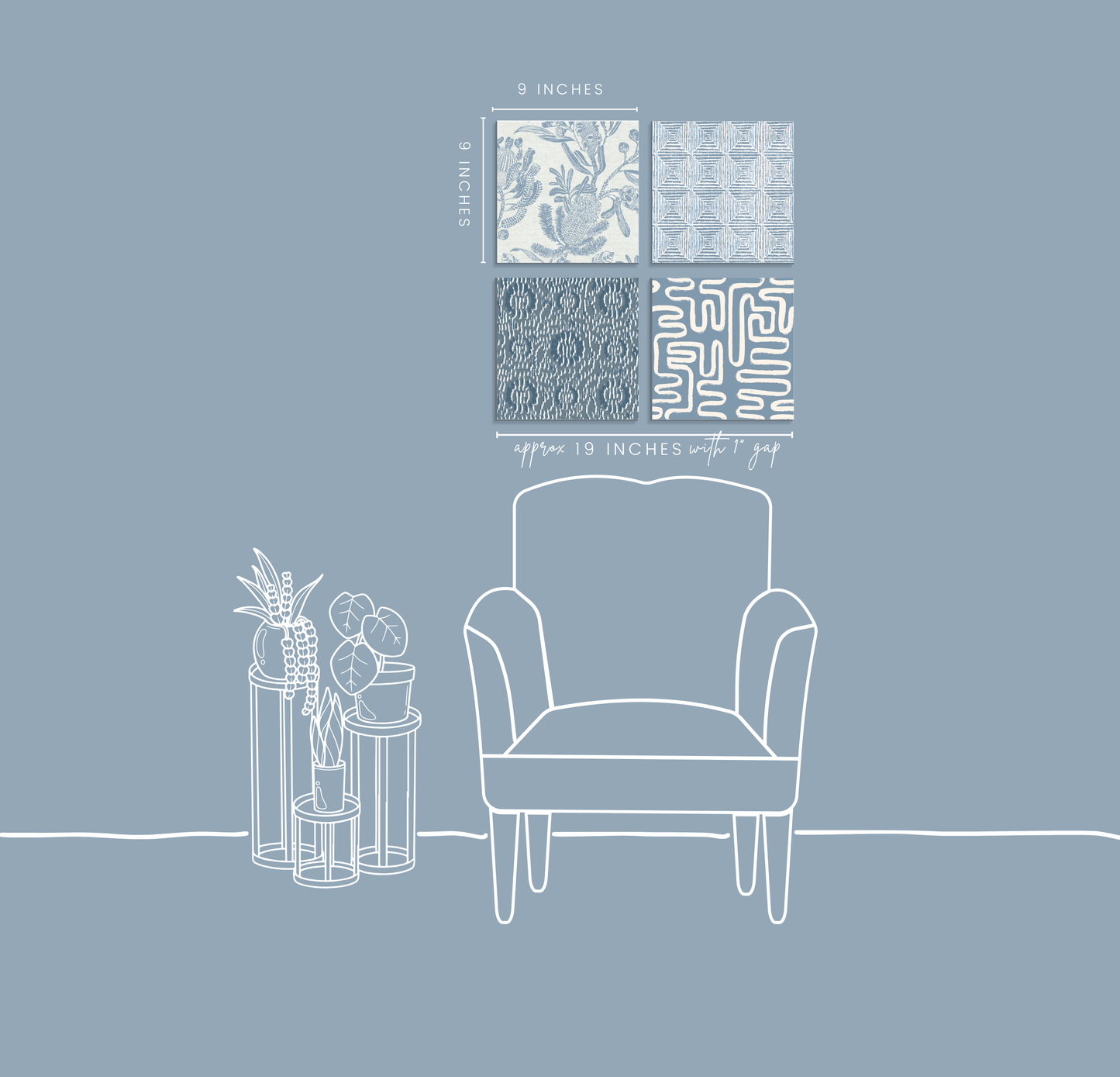 Coastal Layers | 4-Piece Blue Art Print Set