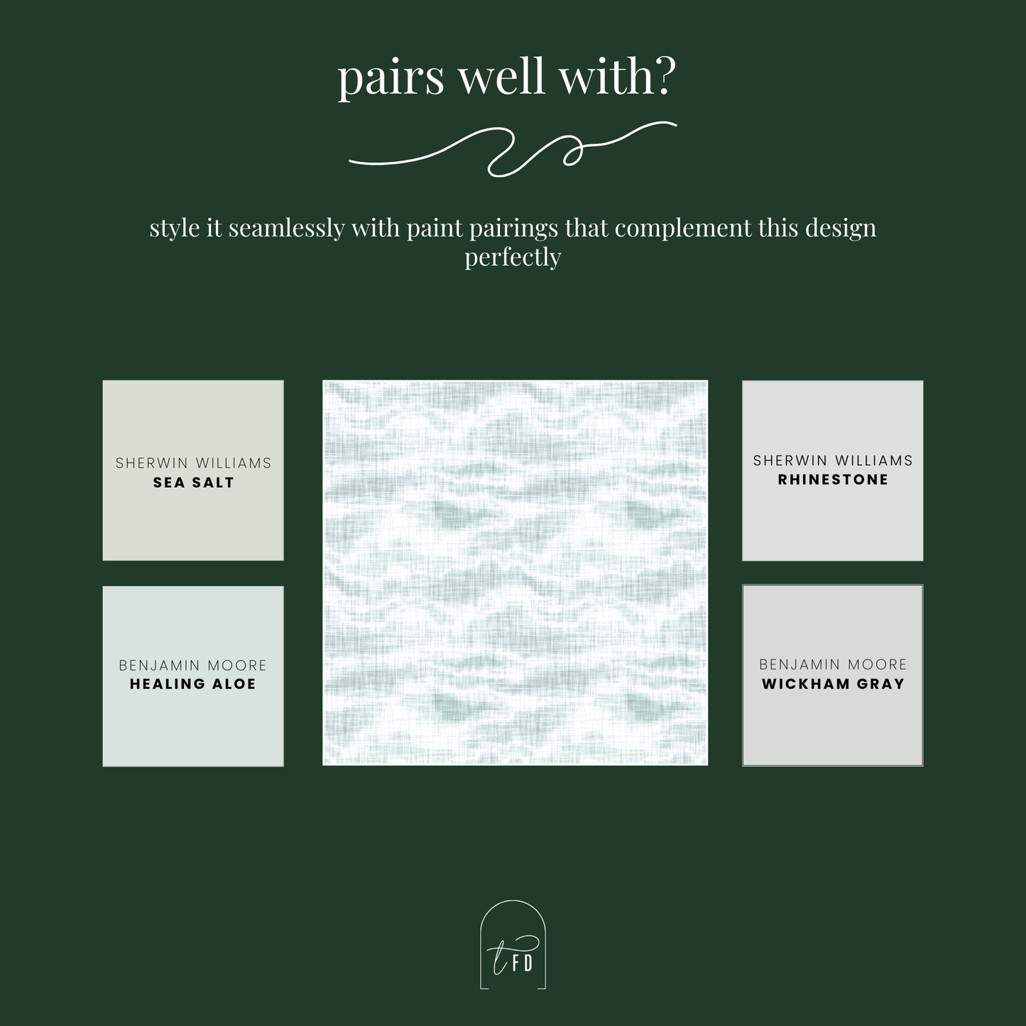 Misty Seas Wallpaper | Aqua Gray Watercolor Peel and Stick Wall Covering