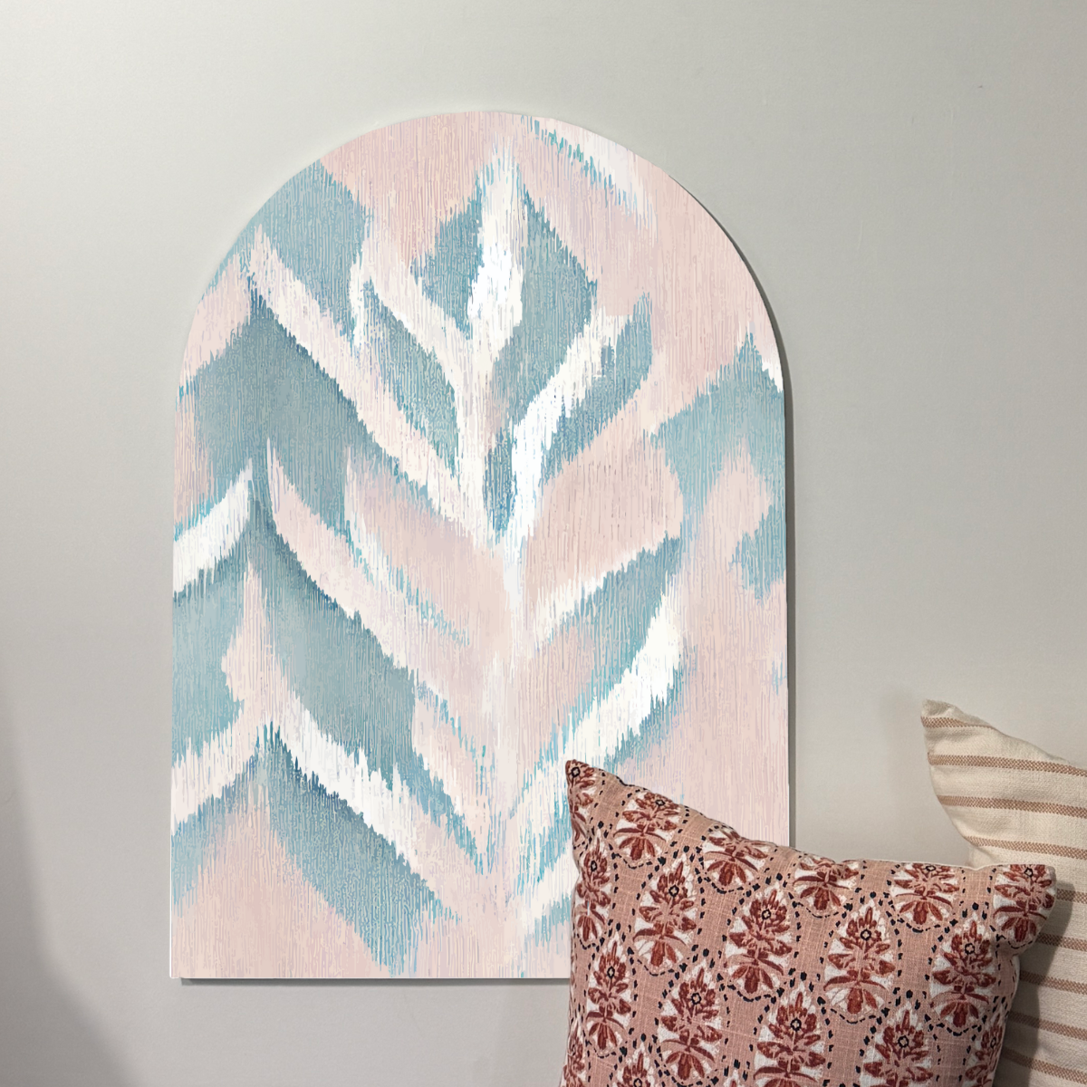 Modern Boho Arch Wall Art | Dusty Blooms | Soft Textural Boho Decor