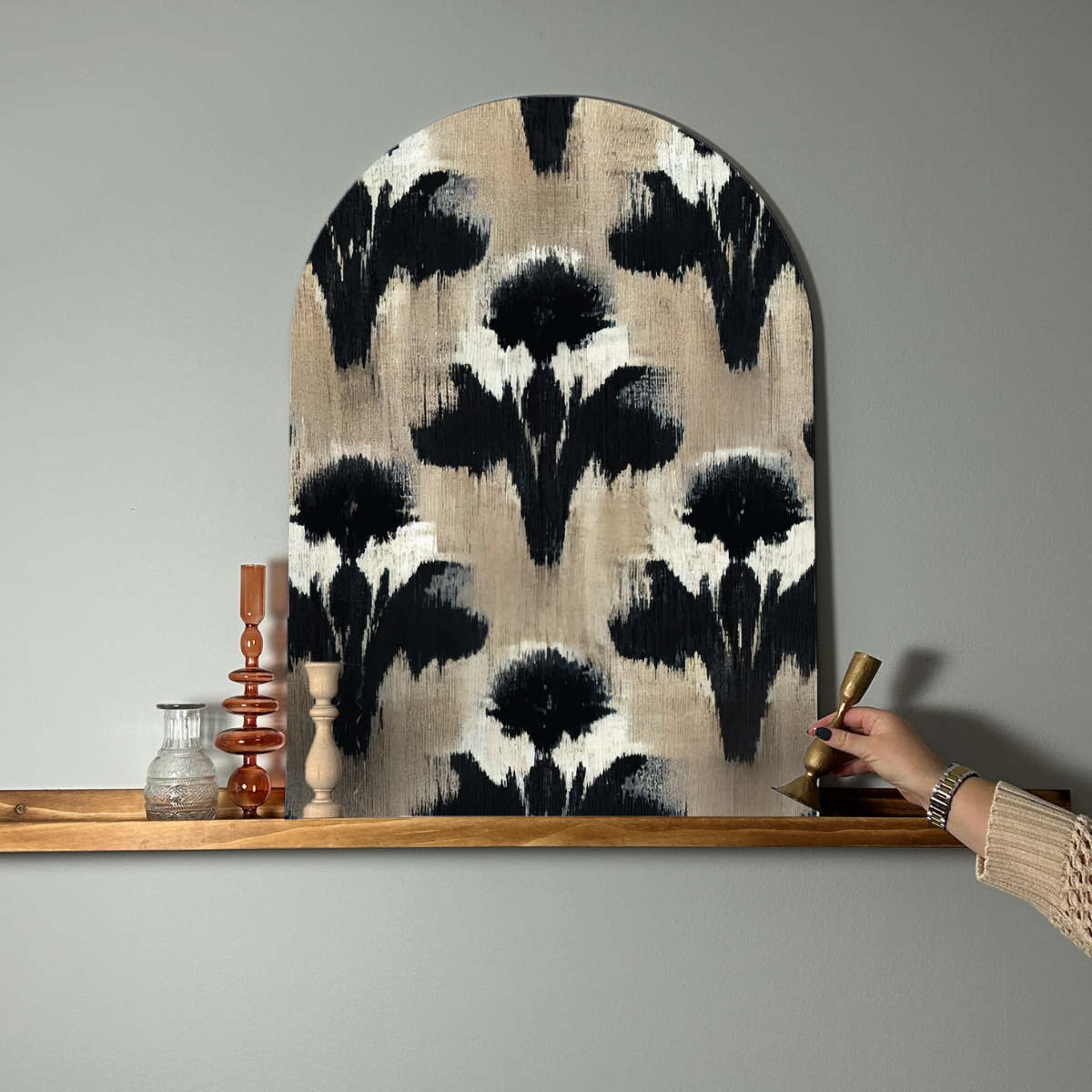Modern Boho Arch Wall Art | Shadow Bloom | Bold Neutral Shelf & Wall Decor
