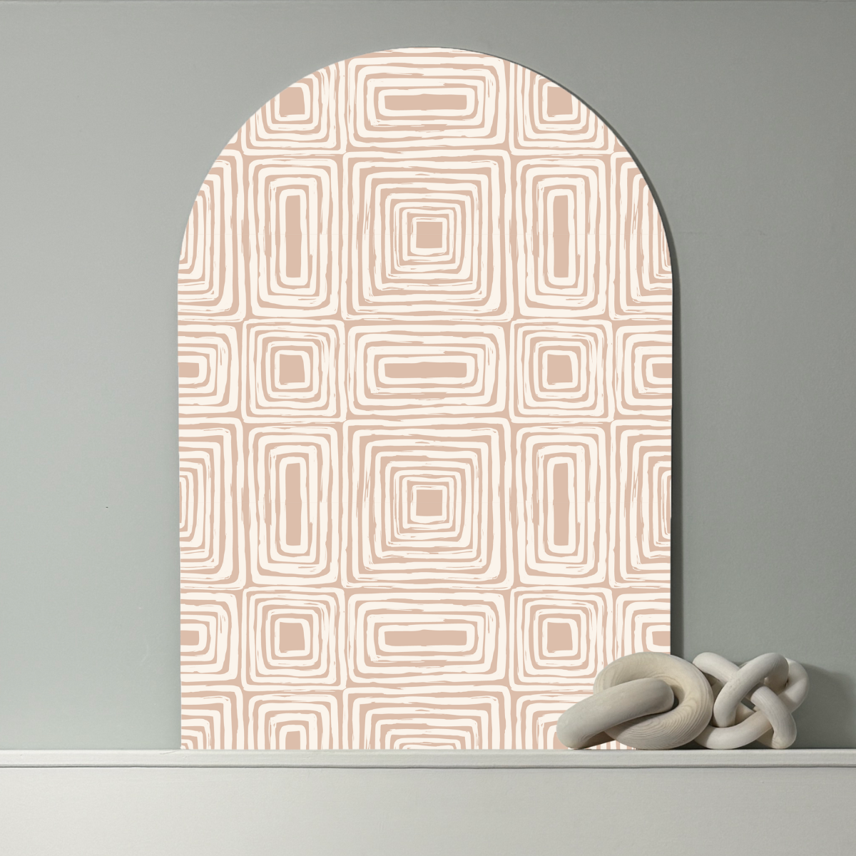 Abstract Geometric Wall Arch | Warm Neutral Tones | Modern Minimal Style