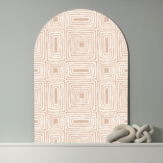 Abstract Geometric Wall Arch  | Warm Neutral Tones | Modern Minimal Style