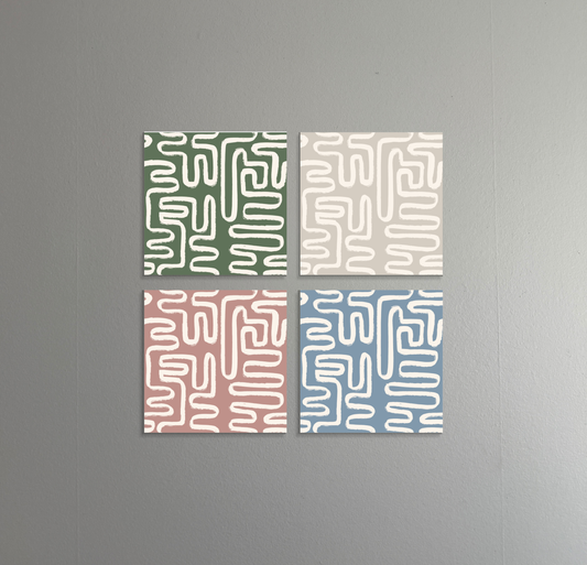 Line Language | 4-Piece Maze Pattern Art Set