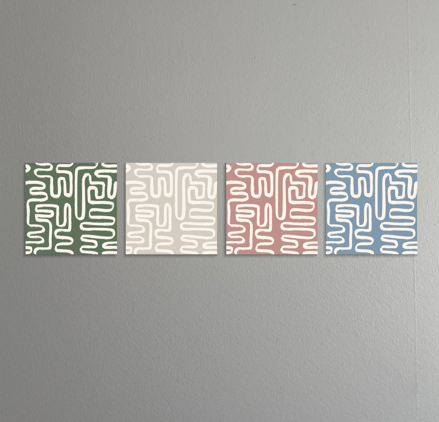 Line Language | 4-Piece Maze Pattern Art Set
