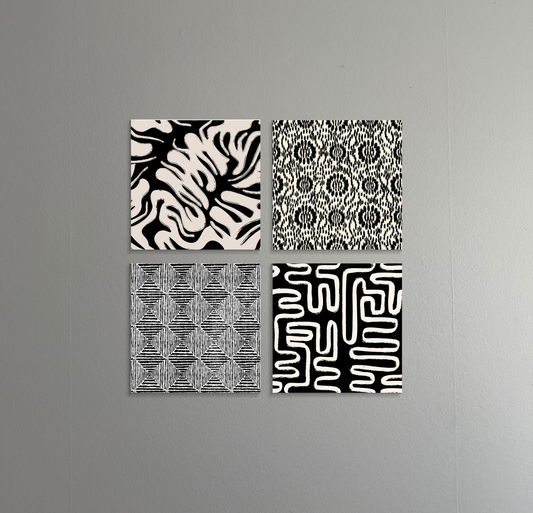 Graphic Instinct | 4 piece Black & White Art Print Set