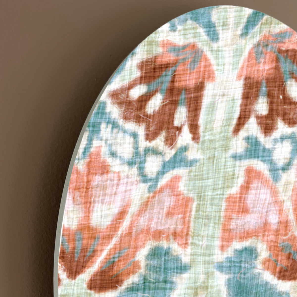 Desert Ikat Arch Wall Art | Earthy Abstract in Rust, Sage + Aqua | Boho Wall Panel