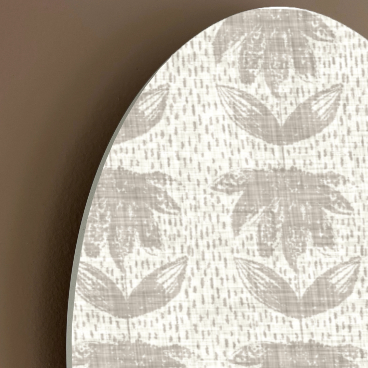 Neutral Layered Ikat & Floral Arch Wall Art – Textured Minimalist Decor