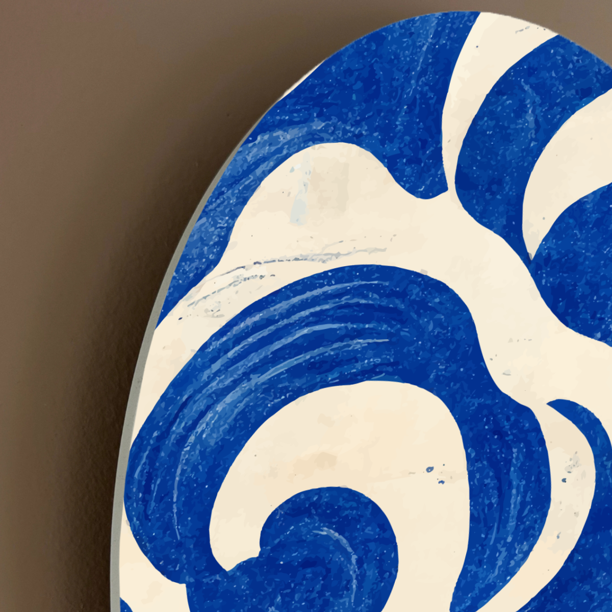 Deep Wave Arch Wall Art | Large Scale Indigo Curve Pattern | Bold Modern Wall Panel