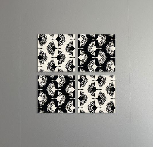 Monochrome Motion | Set of 4 Art Prints | Signature Art Print in Curated Colorways