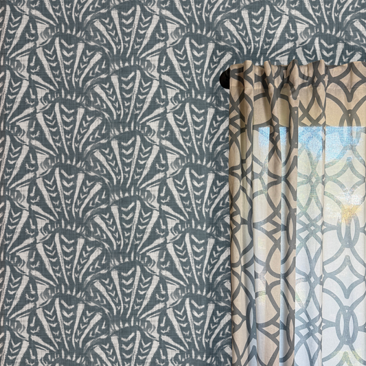 Nautical Palm Wallpaper – Blue and White Coastal Removable Peel and Stick Wall Covering