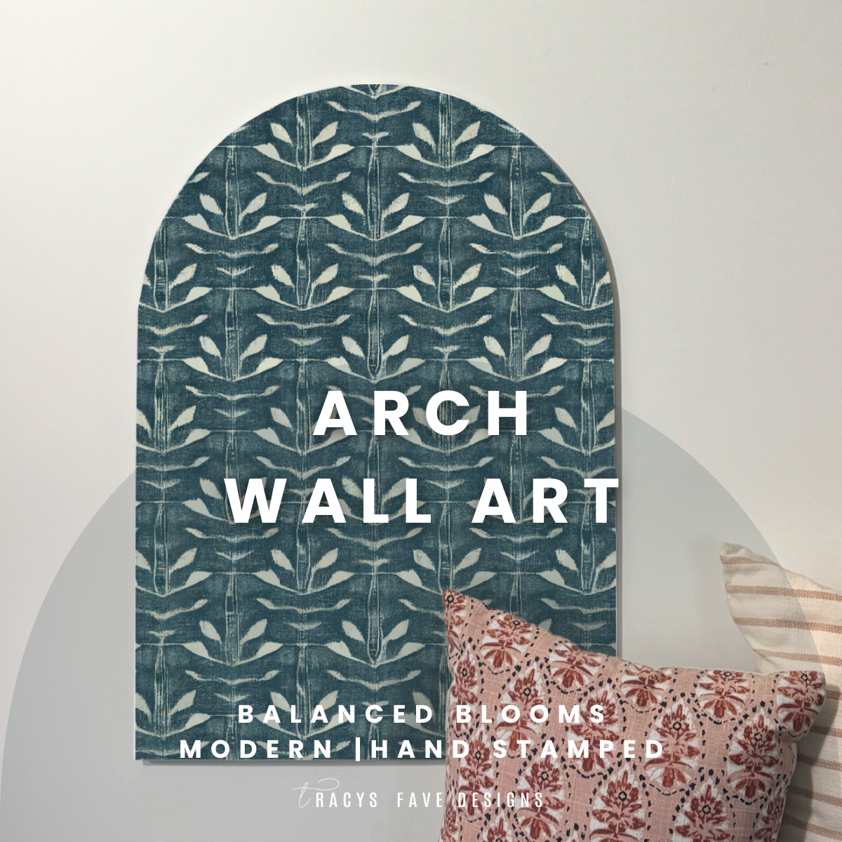 Botanic Grove | Modern Indigo Green Arch Wall Art