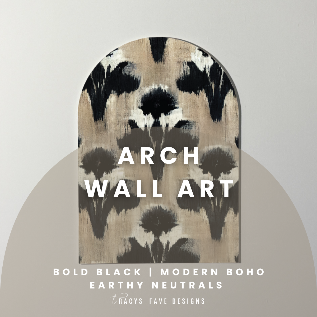 Modern Boho Arch Wall Art | Shadow Bloom | Bold Neutral Shelf & Wall Decor