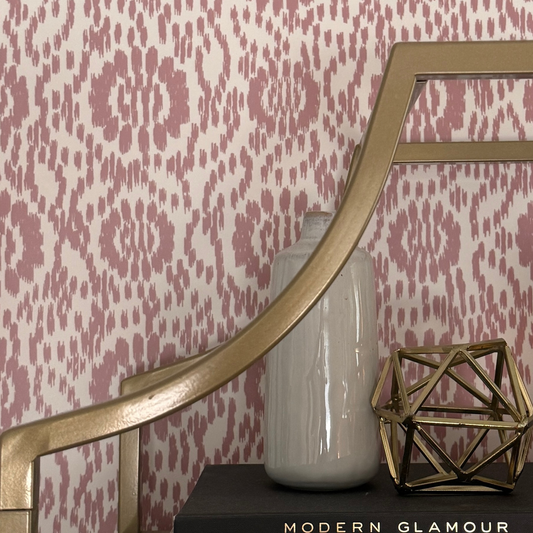 Rosewood Threads Wallpaper | Dusty Rose Ikat Peel and Stick Wall Covering