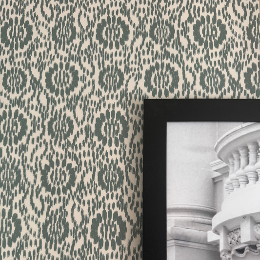 Sage Threads Ikat Wallpaper – Modern Green Peel and Stick Wall Covering