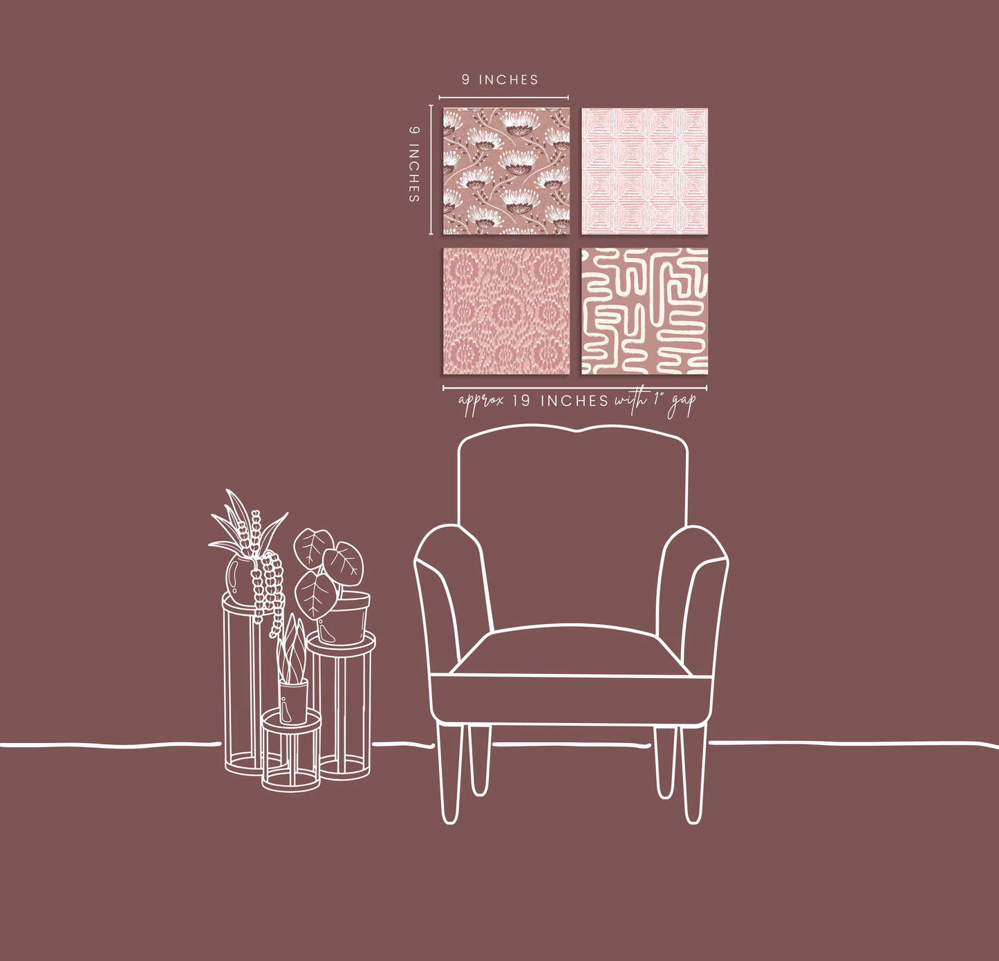 Rosy Outlook | 4-Piece Blush Art Print Set