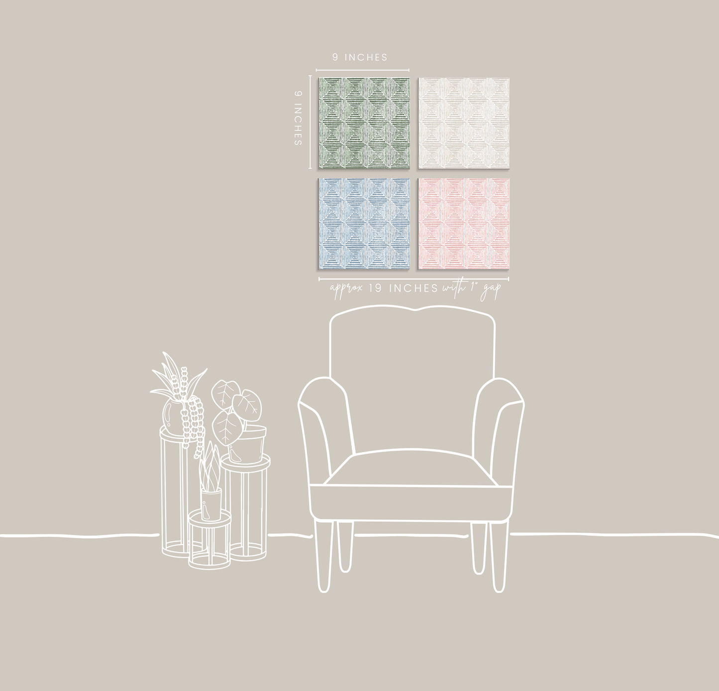 Framed in Color | 4-Piece Geometric Print Set