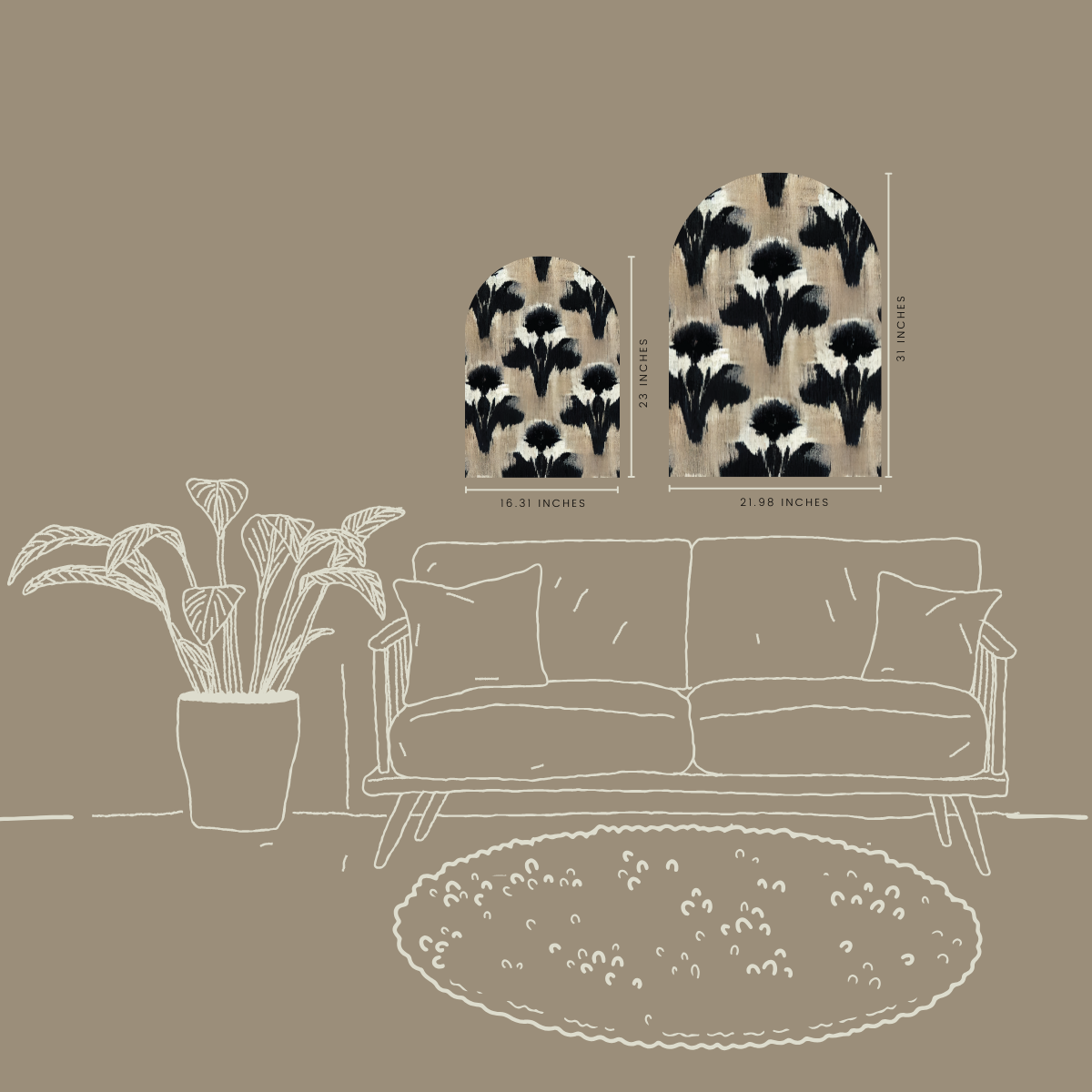 Modern Boho Arch Wall Art | Shadow Bloom | Bold Neutral Shelf & Wall Decor