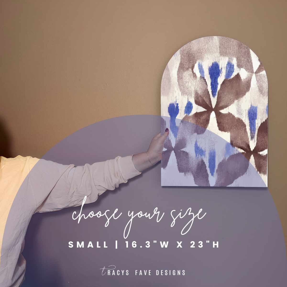 Modern Boho Arch Wall Art | Indigo Bloom | Bold Textural Statement Decor