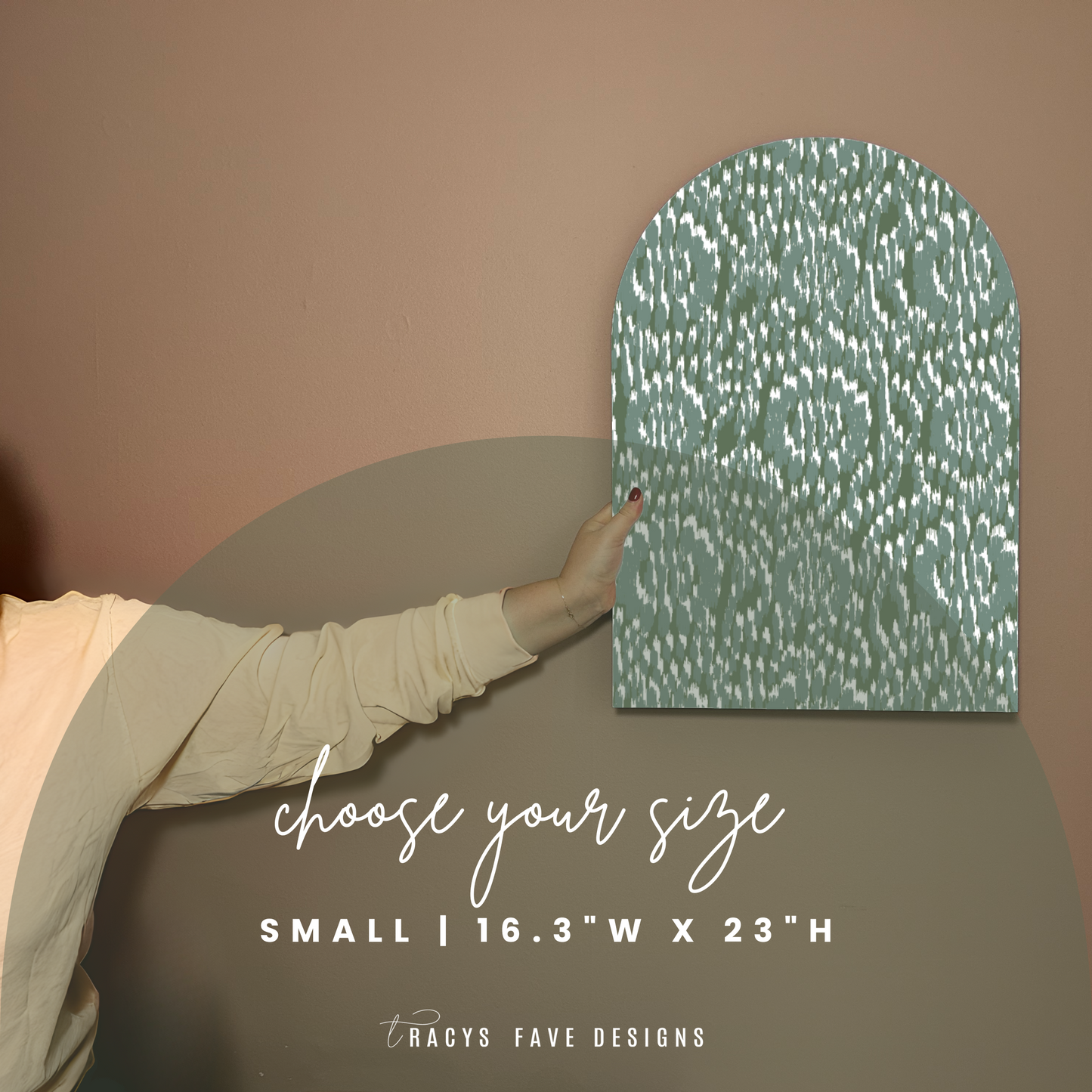 Green Ikat Arch Wall Art | Modern Global Print on EPVC Panel