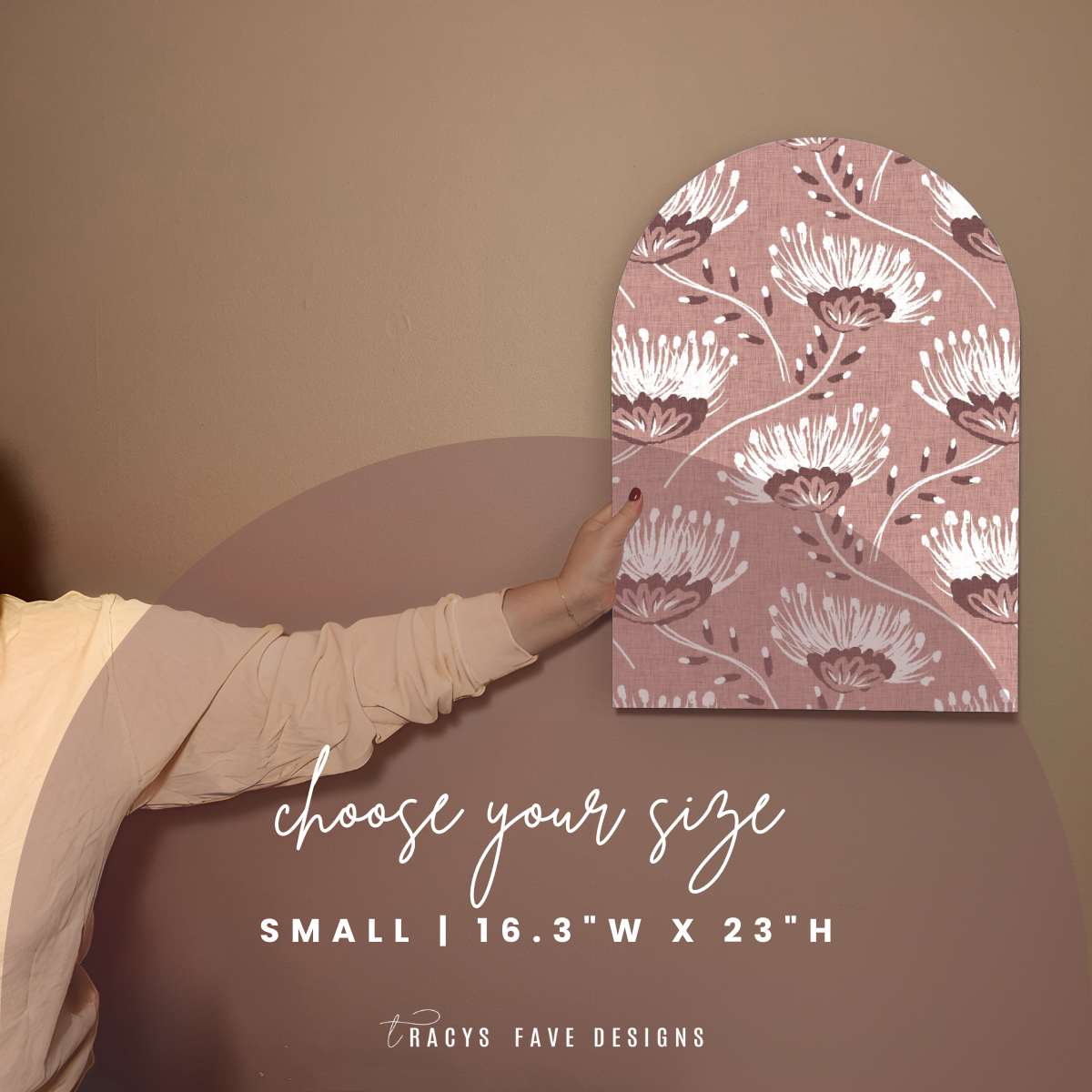 Blush Wildflower Arch Wall Art | Soft Botanical Print on EPVC Panel
