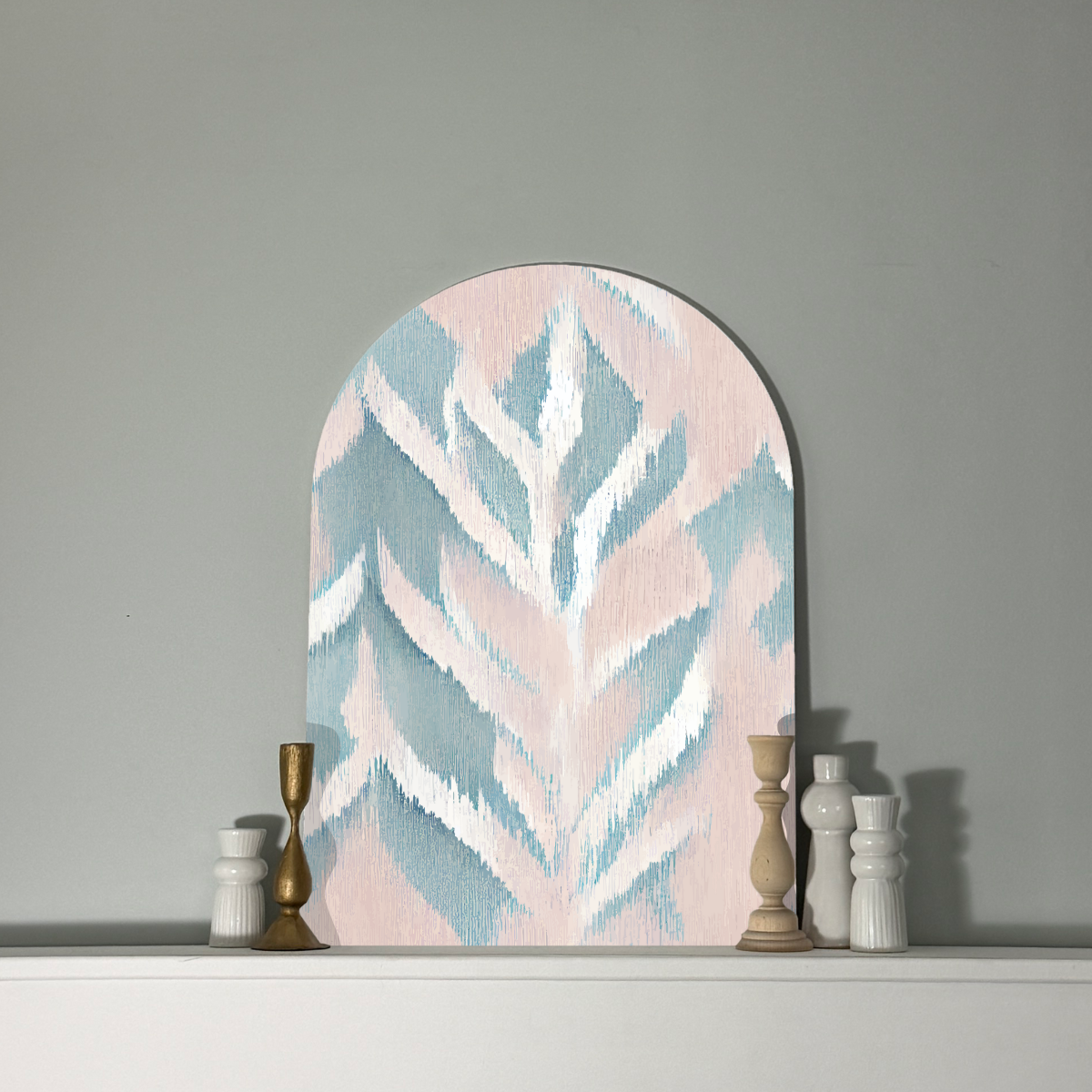 Modern Boho Arch Wall Art | Dusty Blooms | Soft Textural Boho Decor