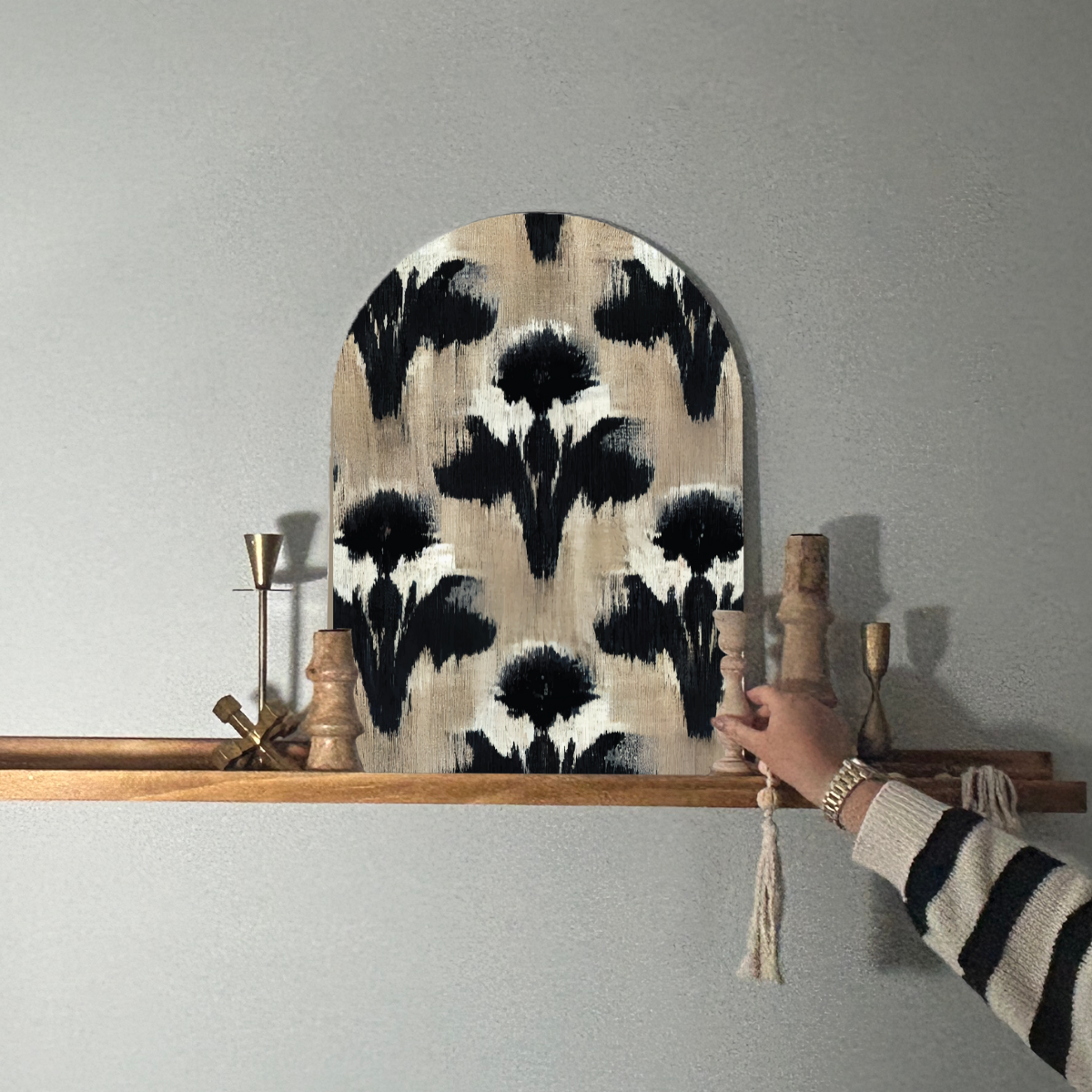 Modern Boho Arch Wall Art | Shadow Bloom | Bold Neutral Shelf & Wall Decor