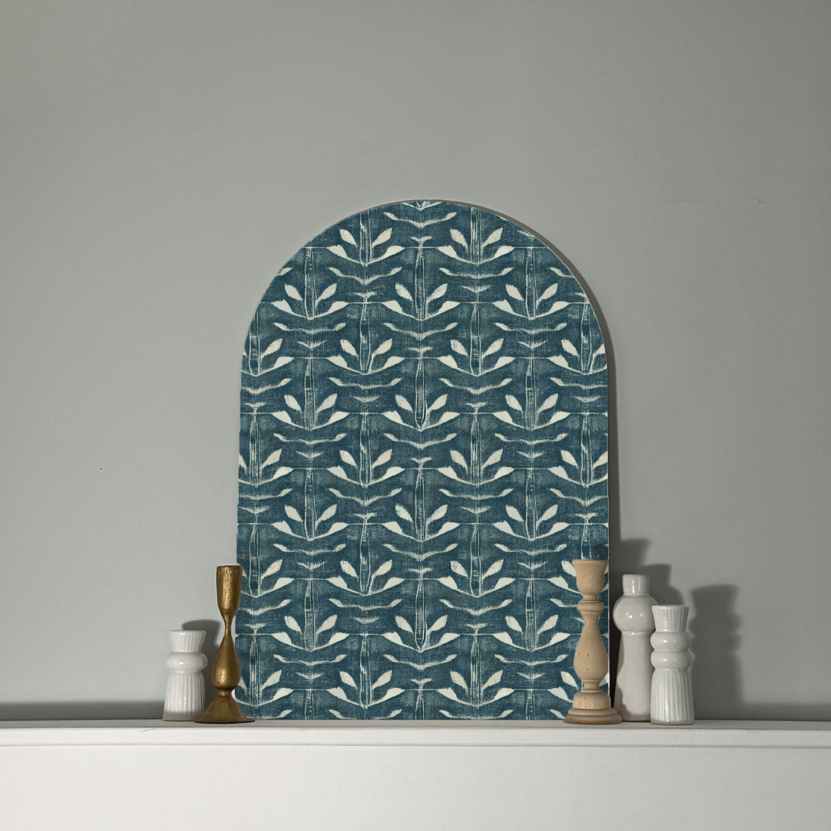 Botanic Grove | Modern Indigo Green Arch Wall Art