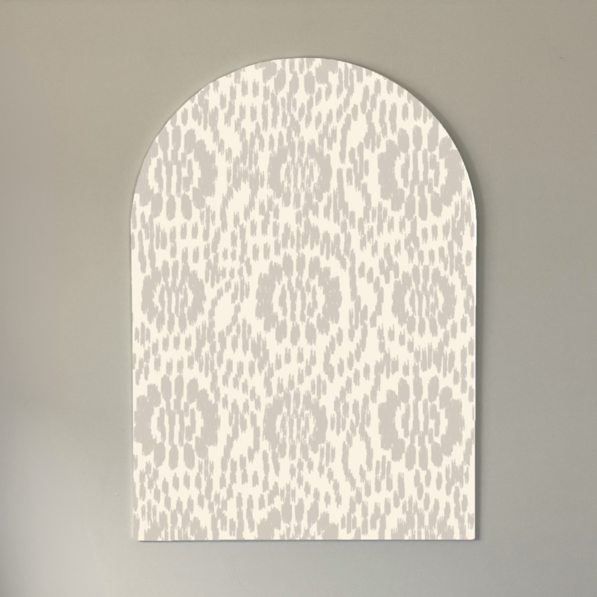 Modern Floral Inspired Ikat Arch Wall Art in Soft Clay | Neutral Boho Accent Panel