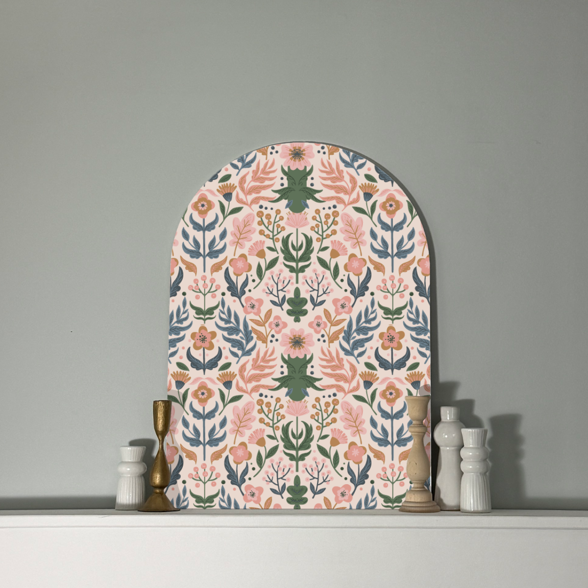 Wildwood Garden | Modern Floral Folk Arch Wall Art