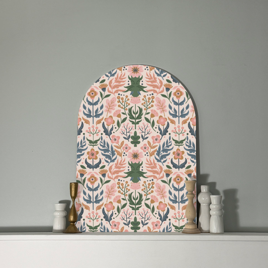 Wildwood Garden | Modern Floral Folk Arch Wall Art