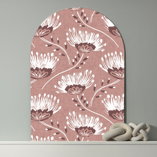 Blush Wildflower Arch Wall Art | Soft Botanical Print on EPVC Panel