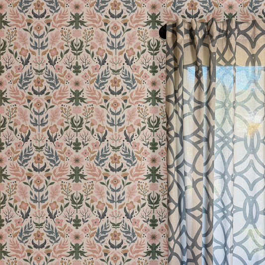 Botanical Floral Wallpaper – Modern Removable Peel and Stick Wall Covering