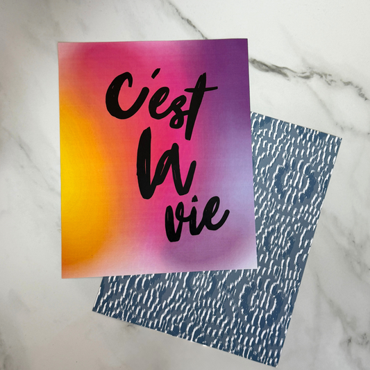 C’est La Vie Wall Art | French Quote Print | Gradient Color Poster | 8x10 | 11x14