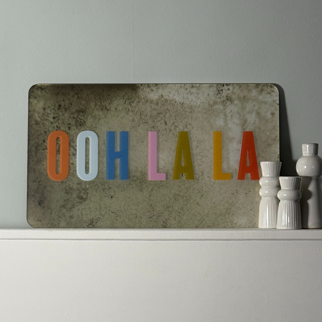 Ooh La La Colorful Mirror Art – French Quote Acrylic Wall Decor