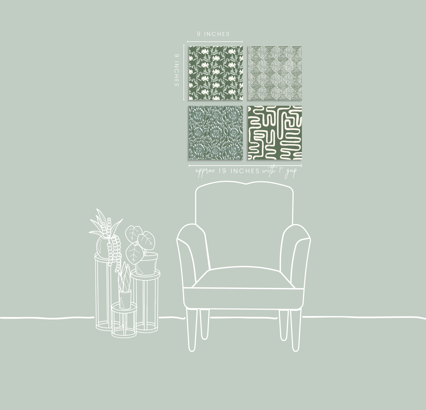 Botanic Boheme | 4-Piece Green Art Print Set