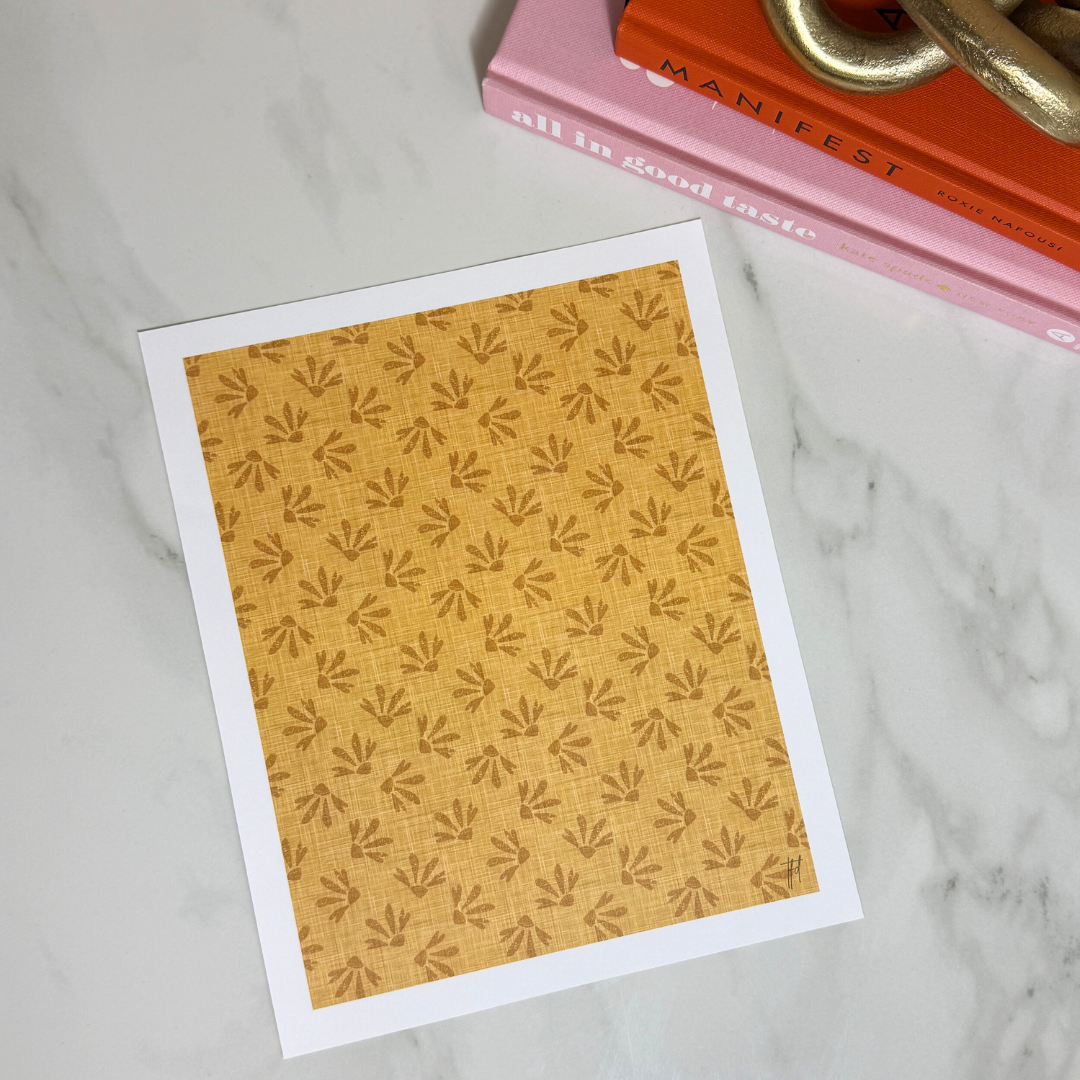 Golden Hour Pattern Art Print | Warm Yellow Neutral Modern Wall Art | 8x10 and 11x14 Size