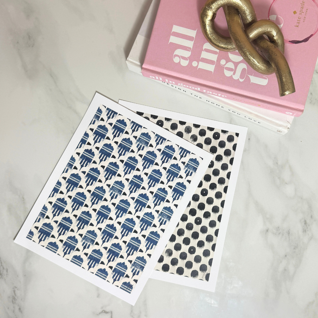 Indigo Atelier Pattern Art Print | Blue and White Textile Inspired Wall Art | 8x10 and 11x14 Size