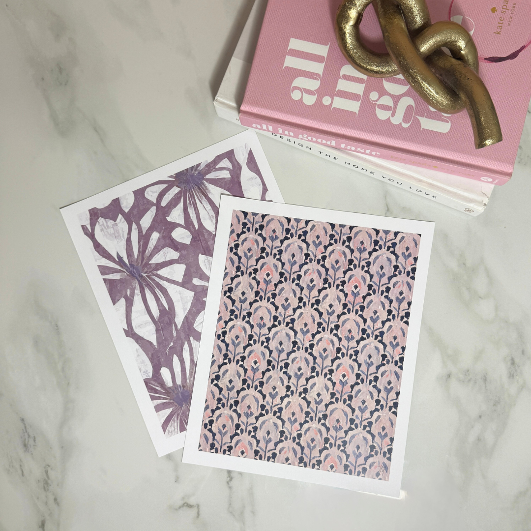 Velvet Garden Botanical Art Print | Mauve Floral Pattern Wall Art | 8x10 and 11x14 Size
