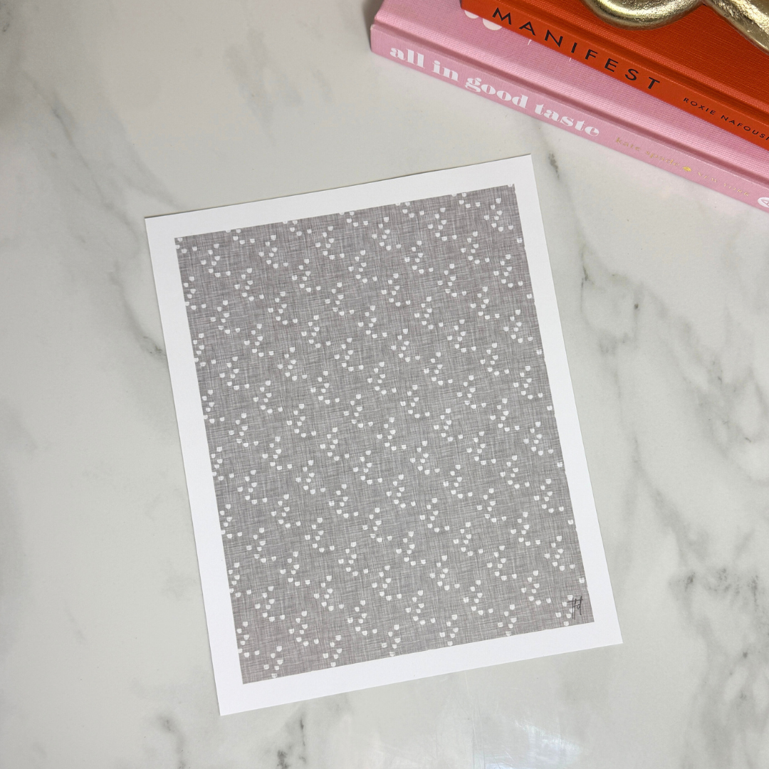 Quiet Scatter Pattern Art Print | Neutral Gray Textured Wall Art | 8x10 and 11x14 Size