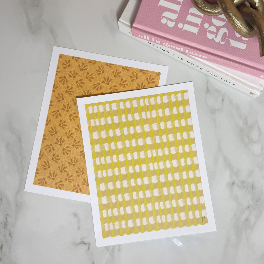 Block Party Yellow Abstract Pattern Art Print | Yellow and Cream Modern Wall Art | 8x10 and 11x14 Size