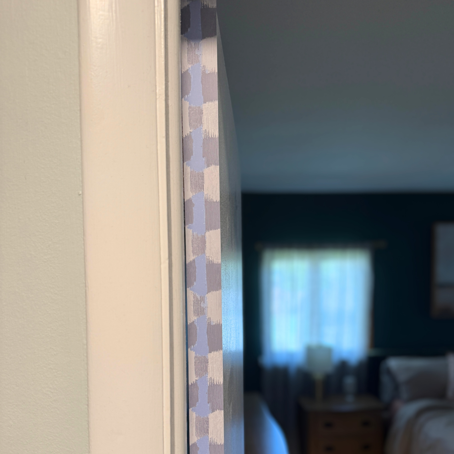 Block Party Blue Door Detail Strip | Peel and Stick Door Accent | Painterly Blue Modern Door Trim