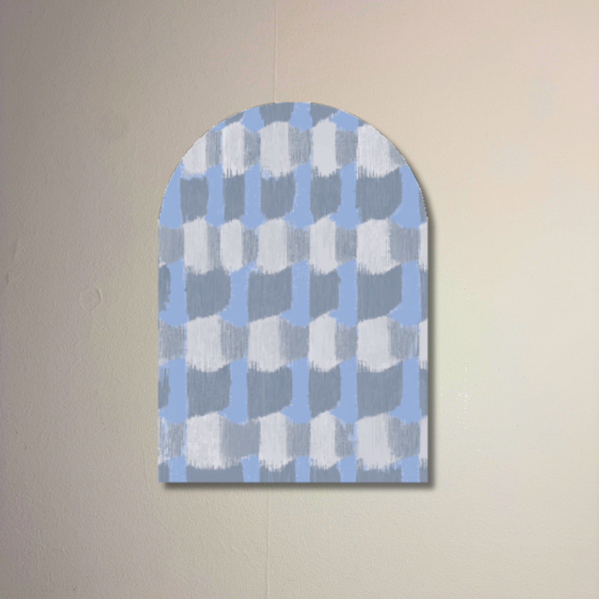 Block Party in Blue Arch Wall Art | Modern Blue Pattern Arch Decor