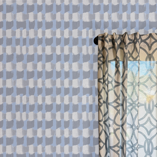 Block Party Blue Peel and Stick Wallpaper | Modern Blue Removable Wallpaper