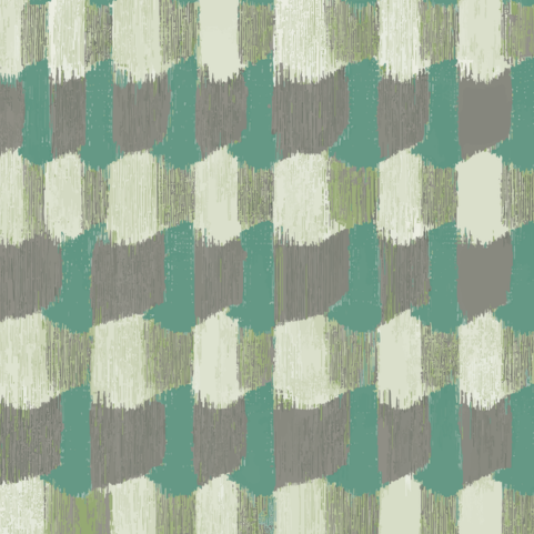 Block Party Green Door Detail Strip | Peel and Stick Door Accent | Green and Blue Geometric Door Trim