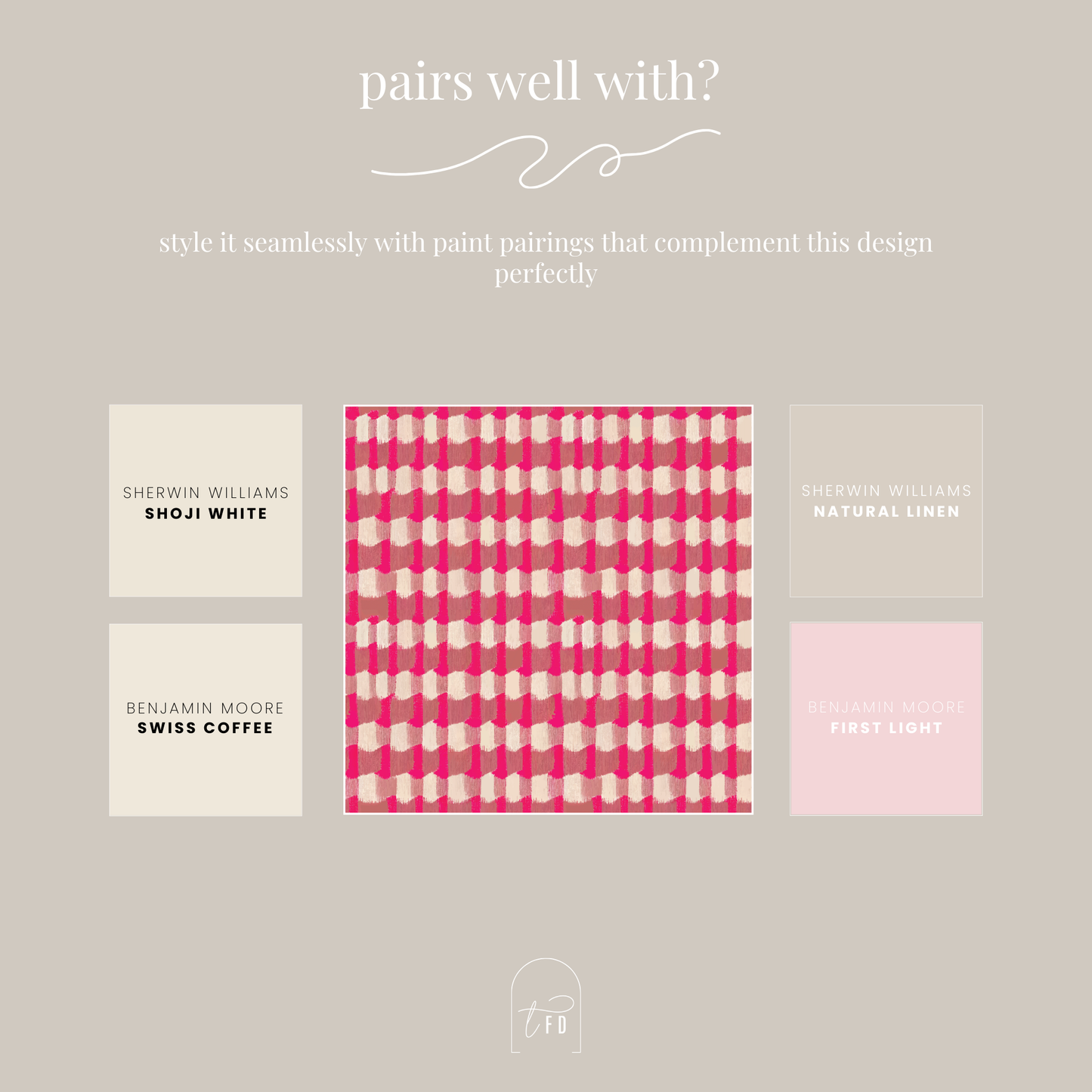 Block Party in Pink Peel and Stick Wallpaper | Modern Painterly Pattern